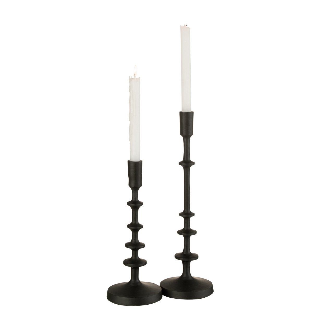 J-Line candlestick Izy - aluminium - black - large