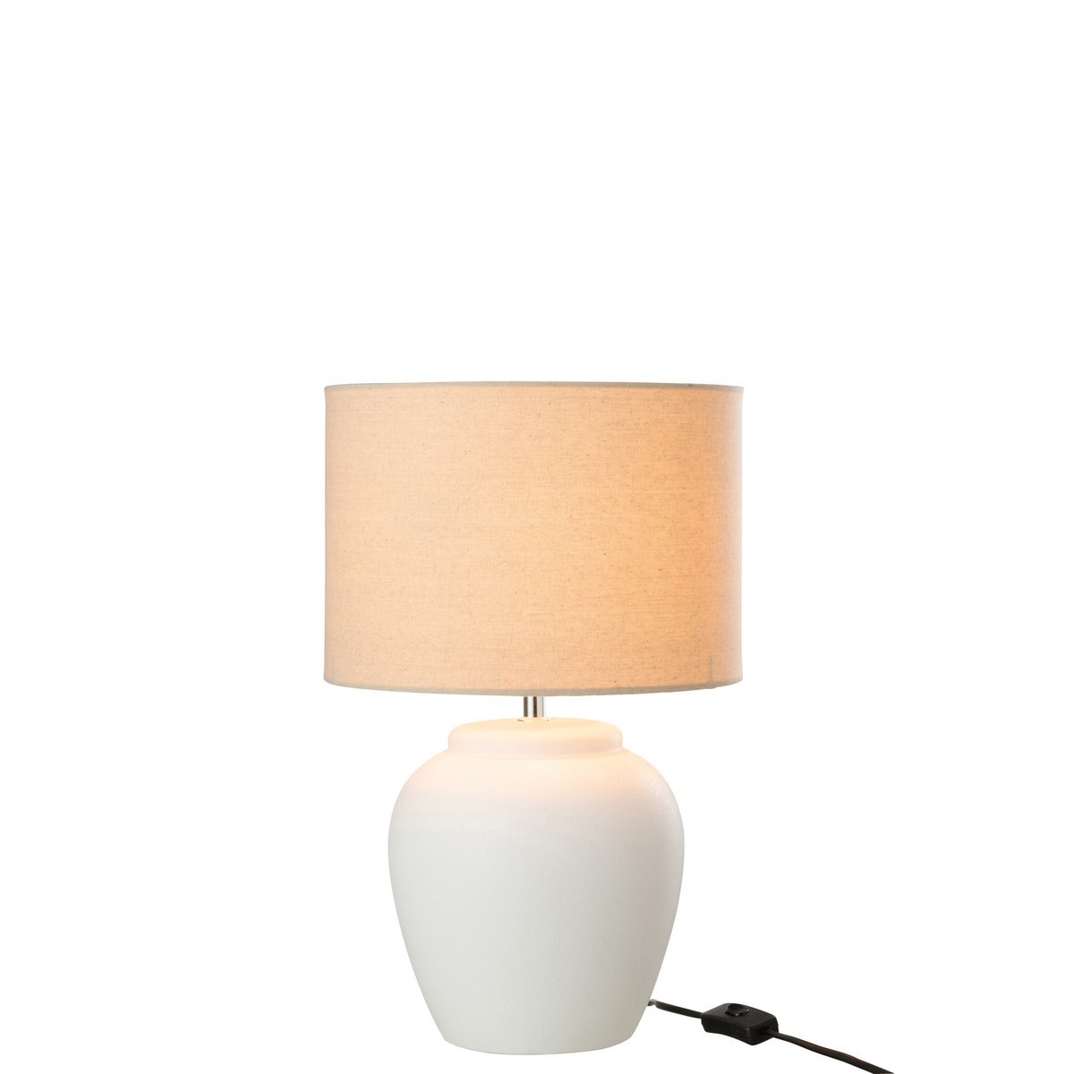 J-Line lamp Meli - table lamp - ceramic - linen - white - small