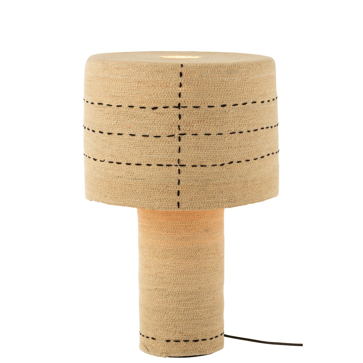 J-Line Table Lamp Dotted Lines Seagrass Natural/Black