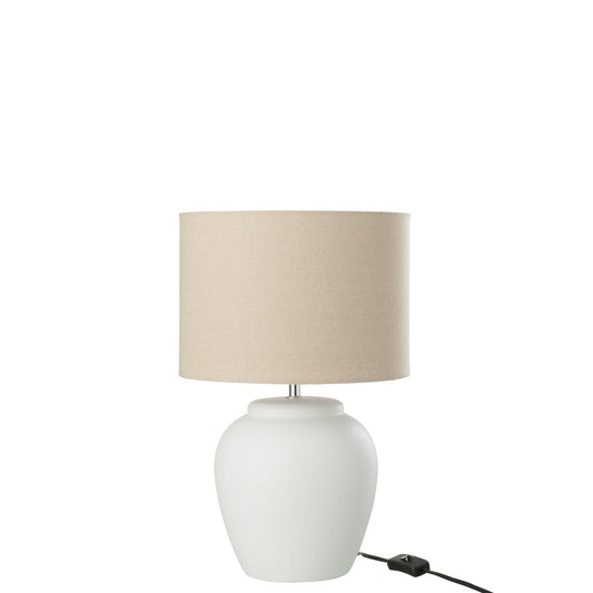 J-Line lamp Meli - table lamp - ceramic - linen - white - small