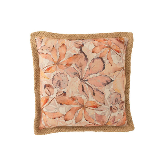 cushion - leaves - beige/green