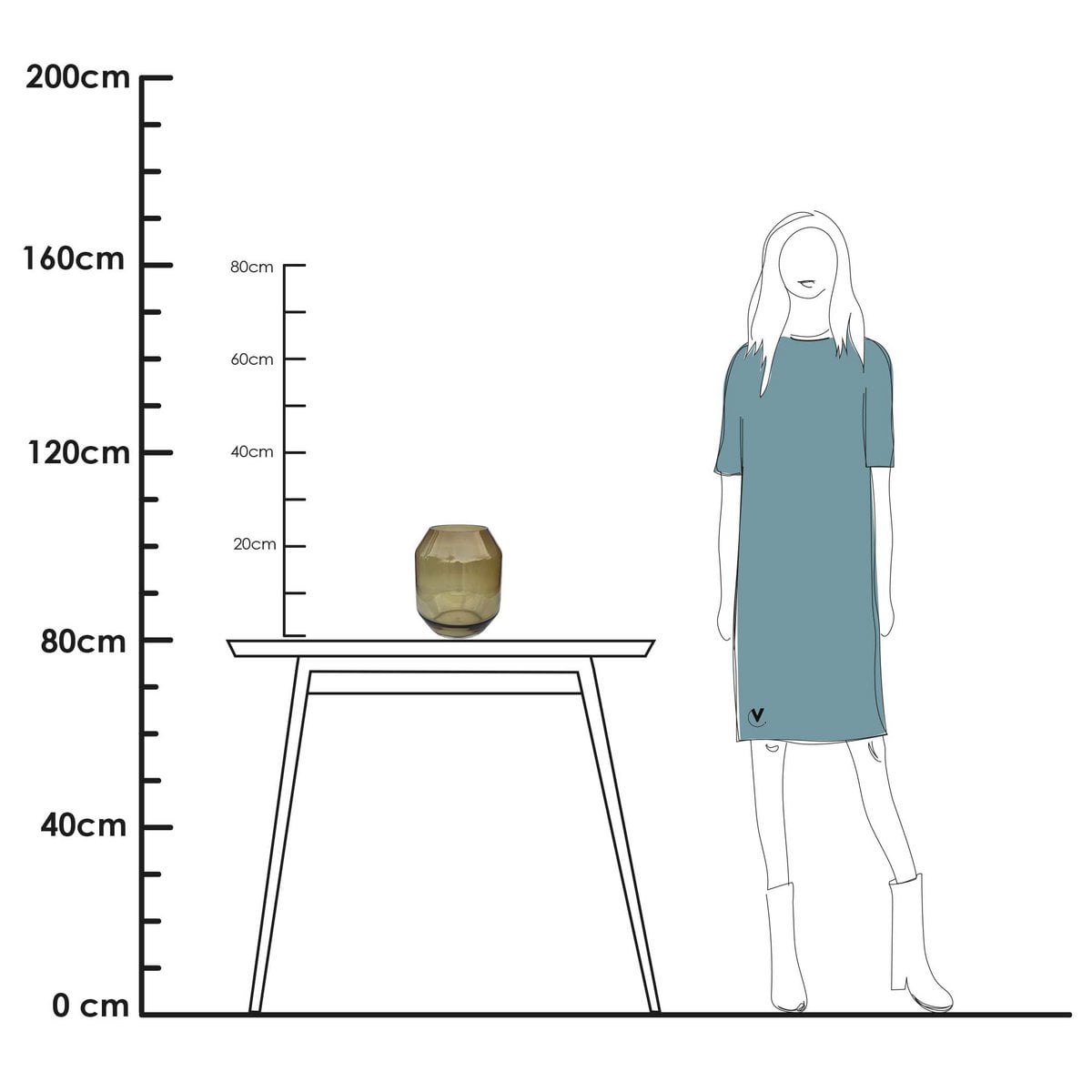 SALE! Vaas - Sill S Ø20 cm cognac Vase The World