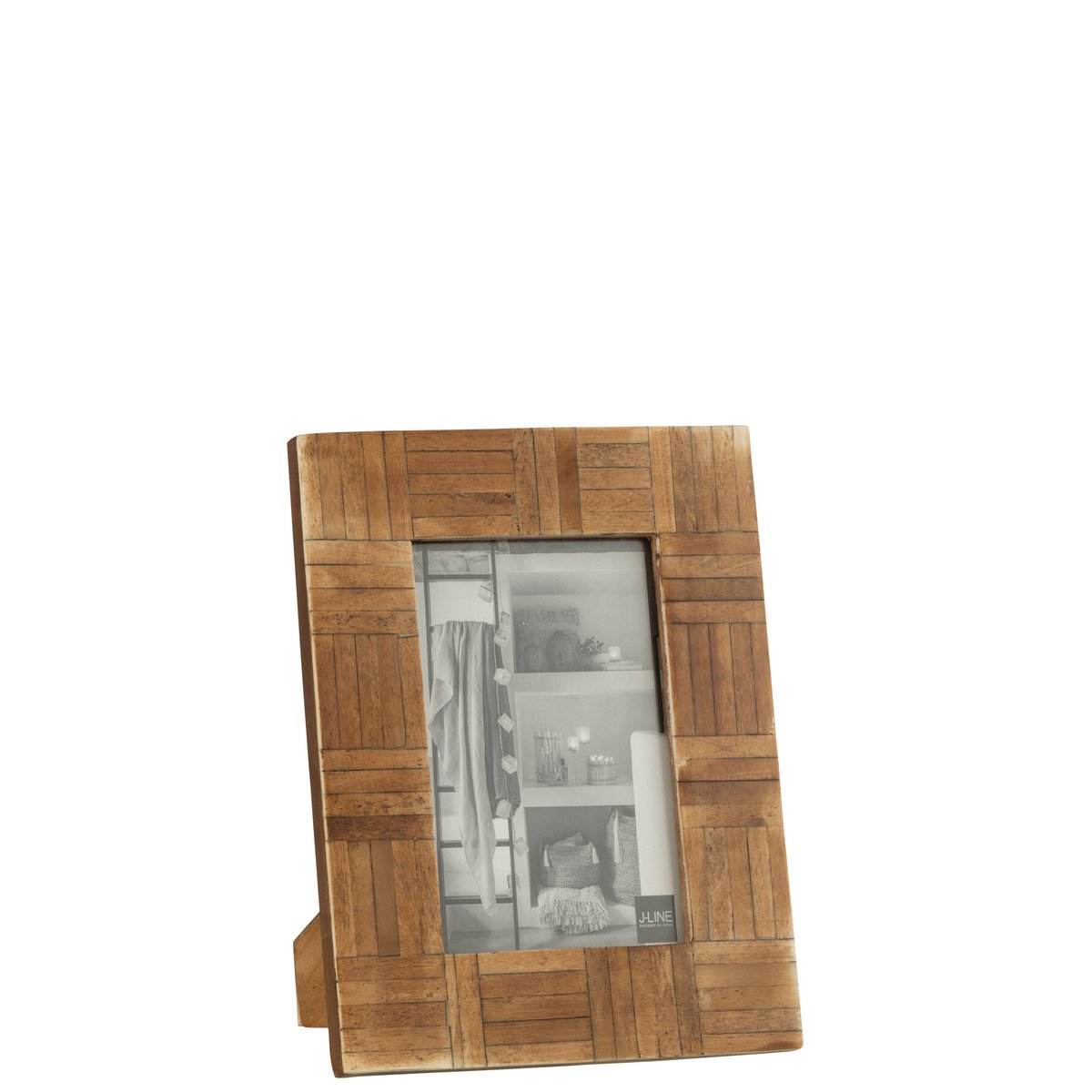 J-Line photo frame - rectangle - wood - brown - small