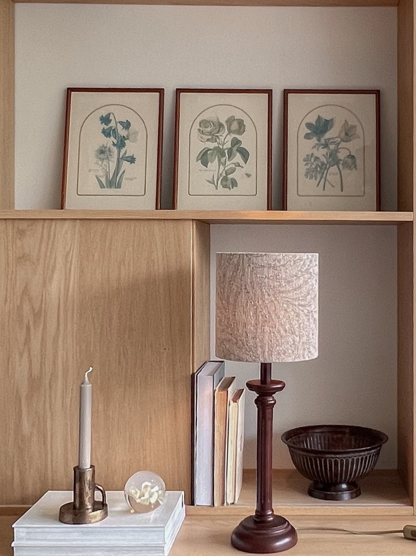 Botanical prints - walnut colored frame