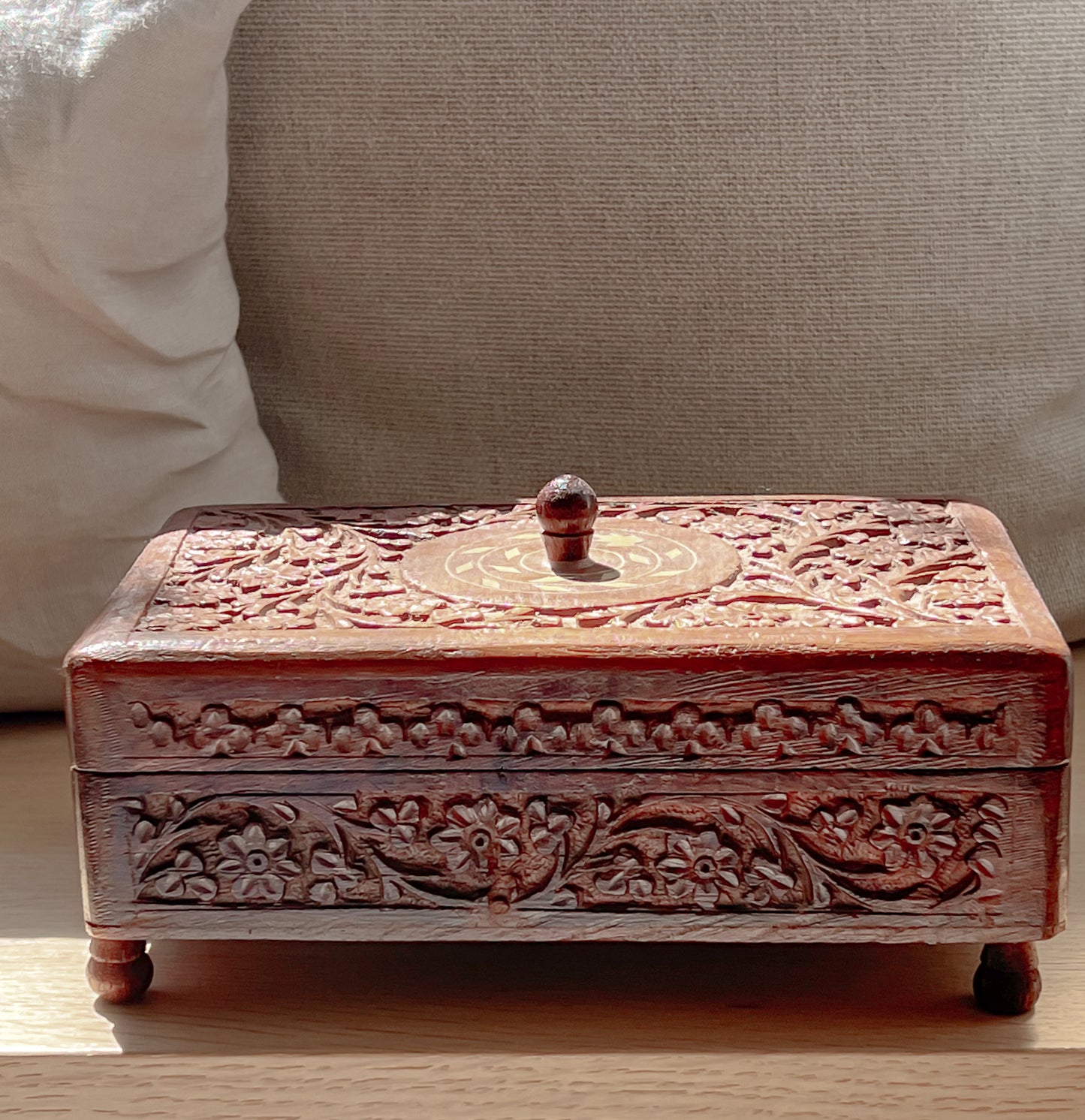 pre-loved - handcrafted - wooden storage box