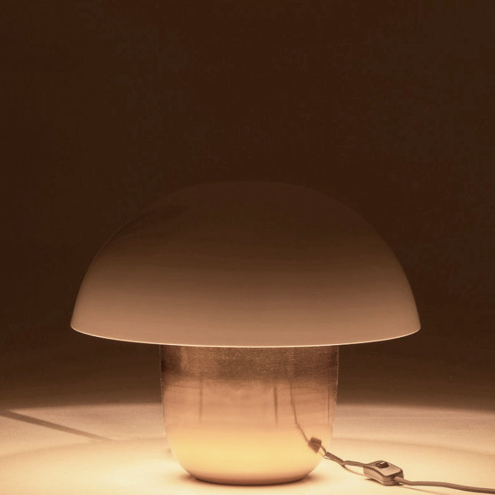 J-Line lamp Mushroom - iron - white/gold - small