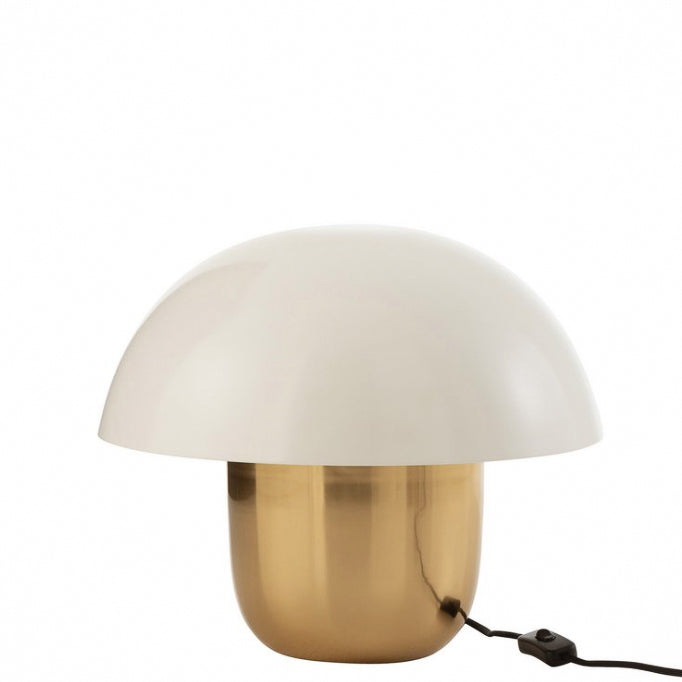 J-Line lamp Mushroom - iron - white/gold - small