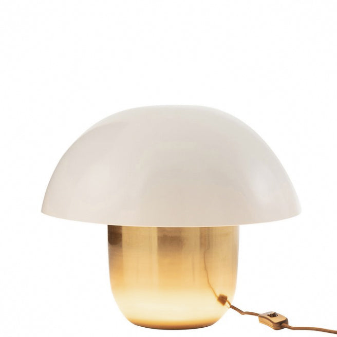 J-Line lamp Mushroom - iron - white/gold - small