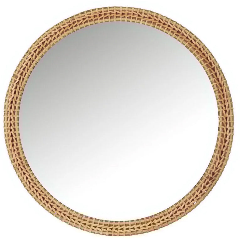 J-Line Mirror Round Spruce/Glass Natural