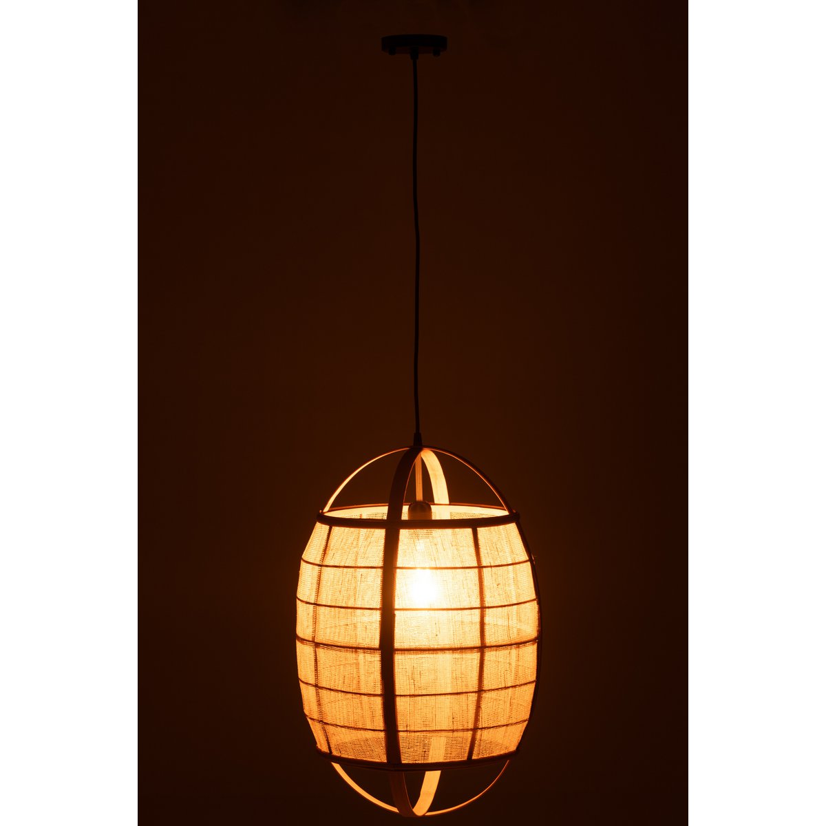 J-Line Hanging Lamp Ion Linen/Bamboo Natural Small