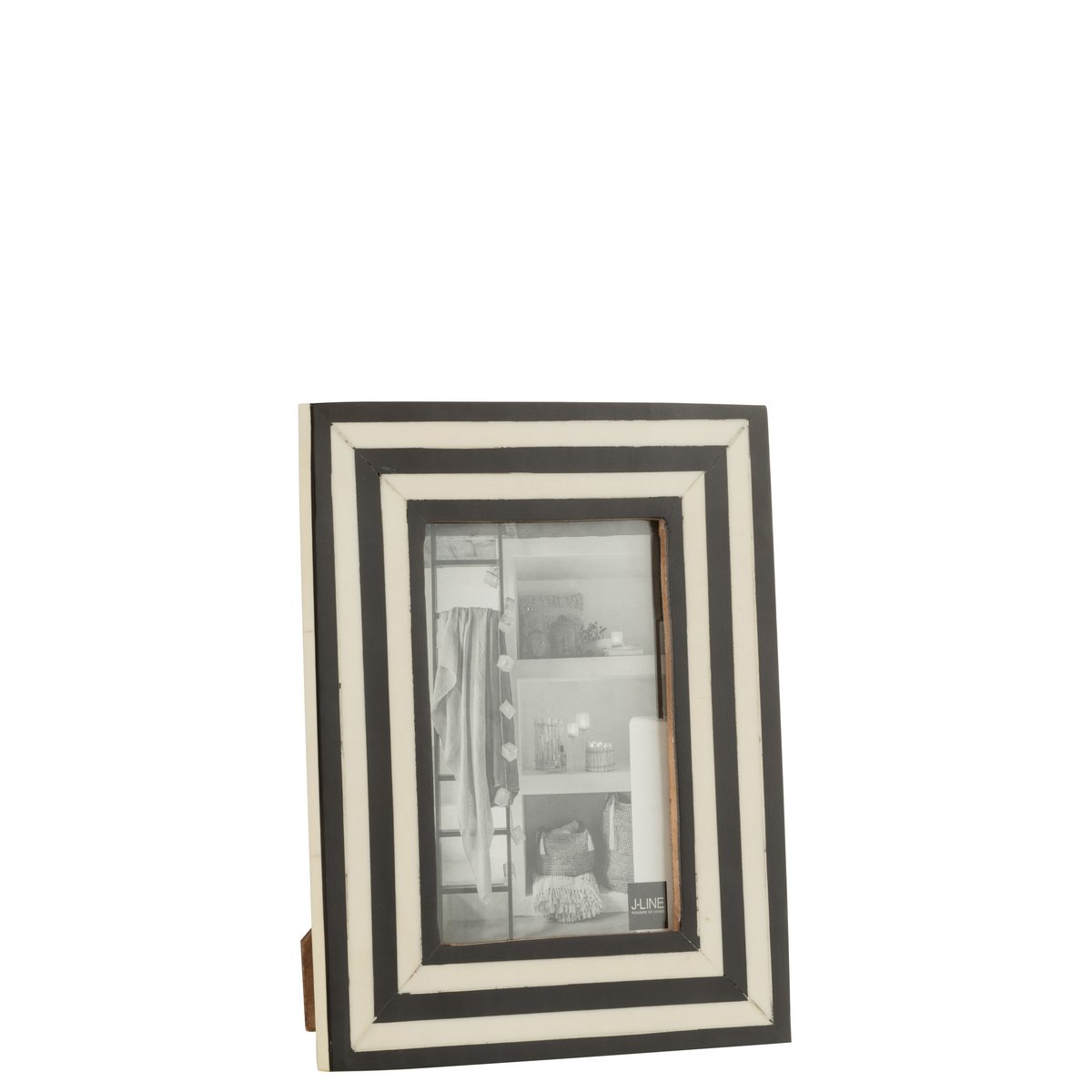 J-Line - photo frame - rectangle - flat lines - resin - black/white - Small