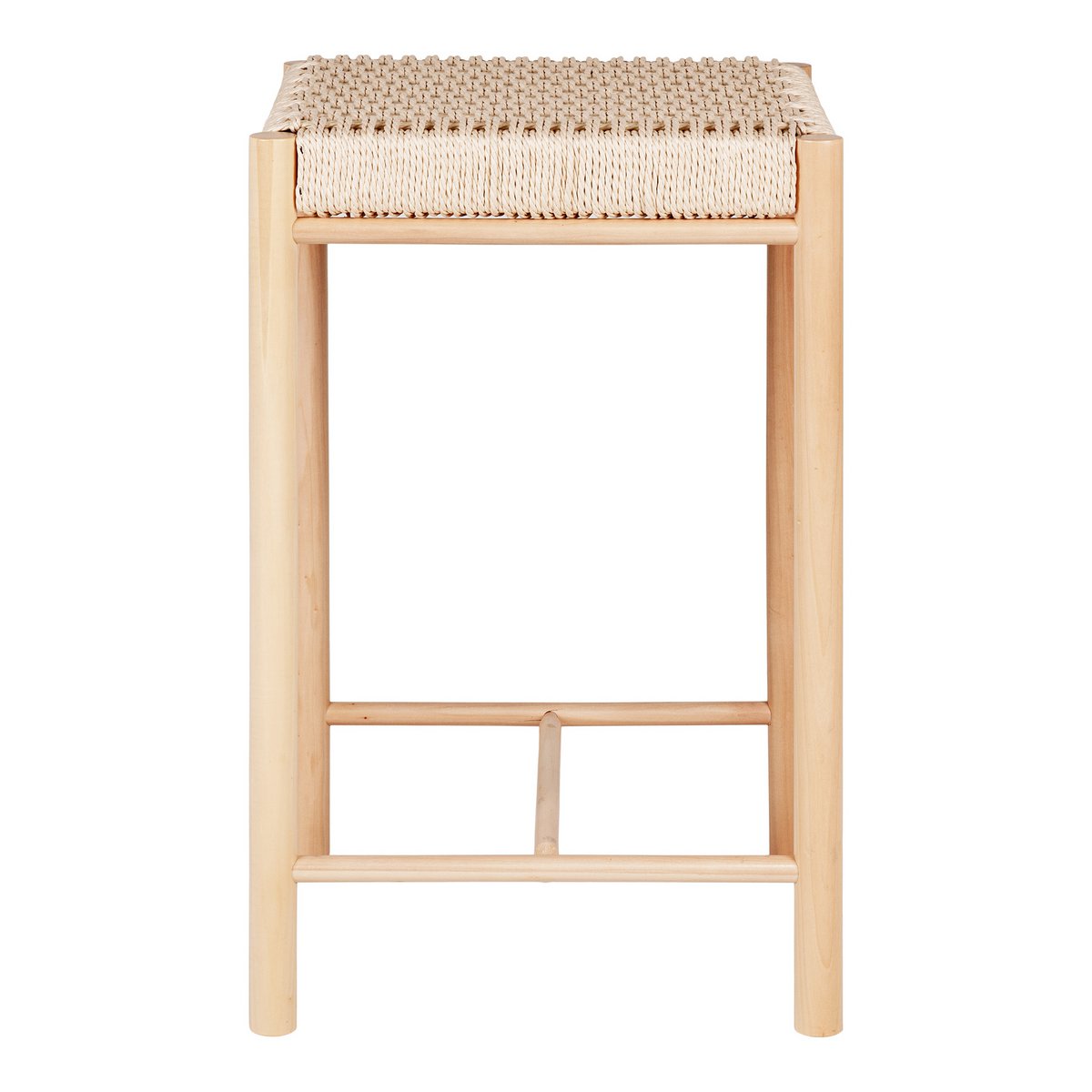 Abano Counter Chair - Natuurlijk, populierenhout/papierkoord, 42x42x66,5 cm House Nordic ApS