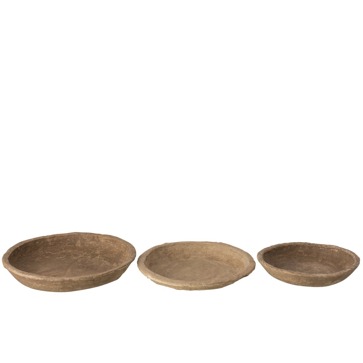 J-Line - set of 3 bowls - Chad Paper Mache - Brown