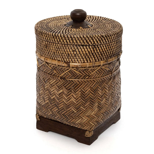 artisan woven basket - natural brown