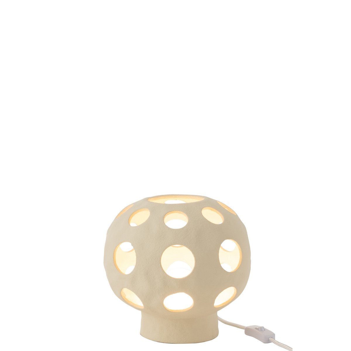 J-Line Table Lamp Globe Earthenware Beige