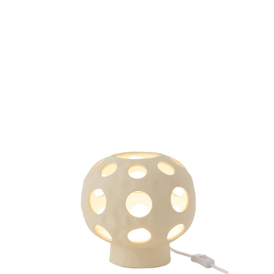 J-Line Table Lamp Globe Earthenware Beige