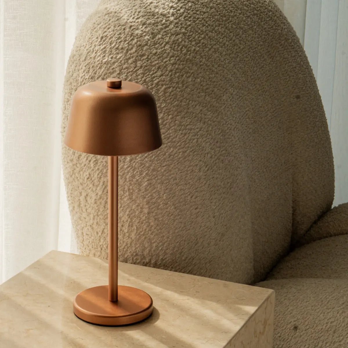 Anton Koperen Oplaadbare Tafellamp | Stijlvolle en draadloze verlichting Tavellio - Amsterdam