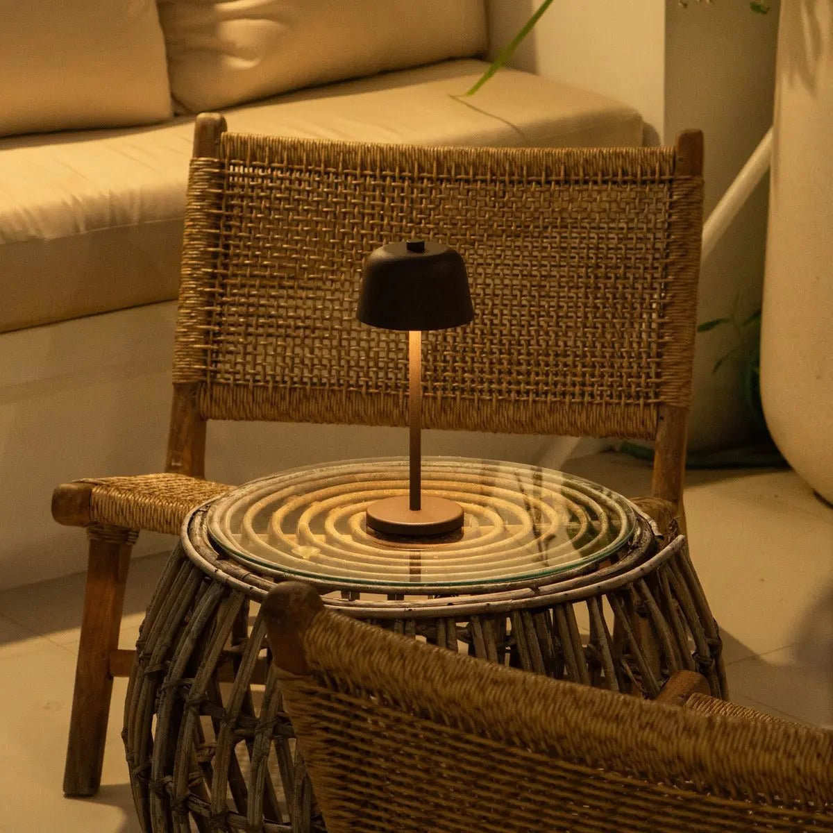 Anton Mokka Bruin Oplaadbare Tafellamp | Strakke en draadloze verlichting Tavellio - Amsterdam