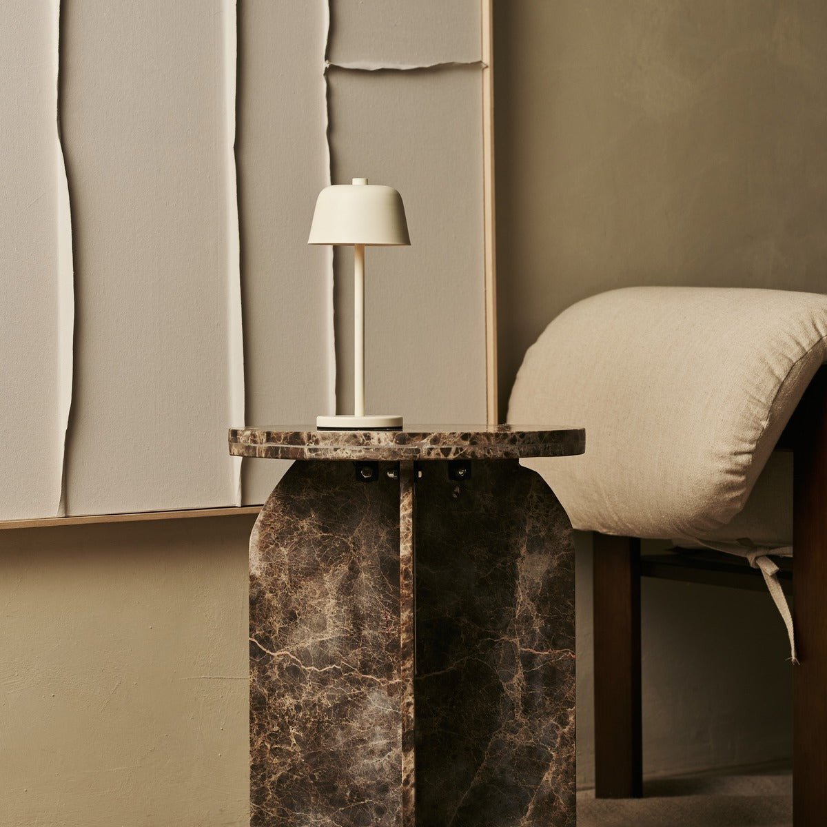 Anton vanille oplaadbare tafellamp | Stijlvolle en draadloze verlichting Tavellio - Amsterdam