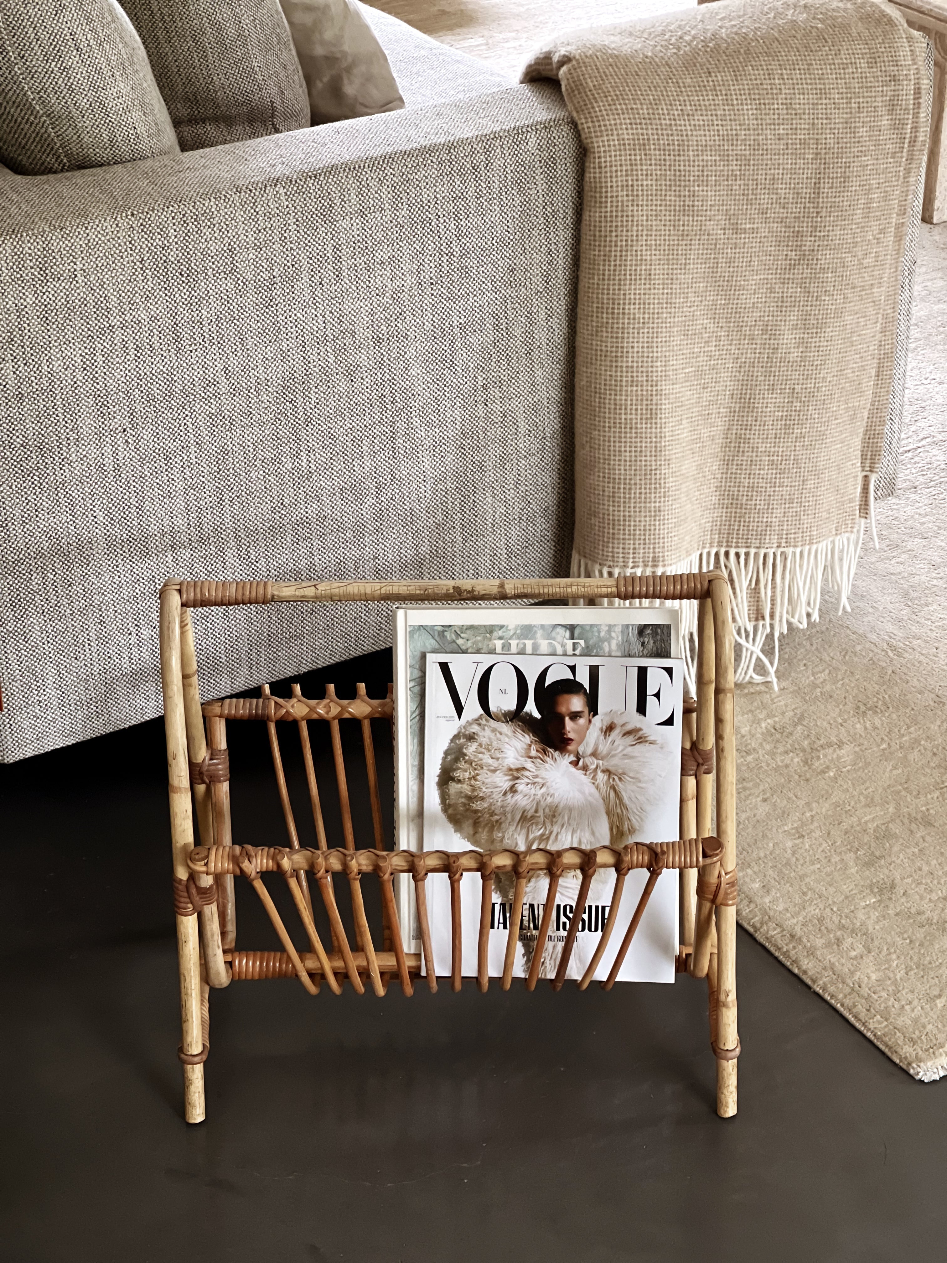bamboe lectuurmand – vintage – rotan-bamboe Noii HOME