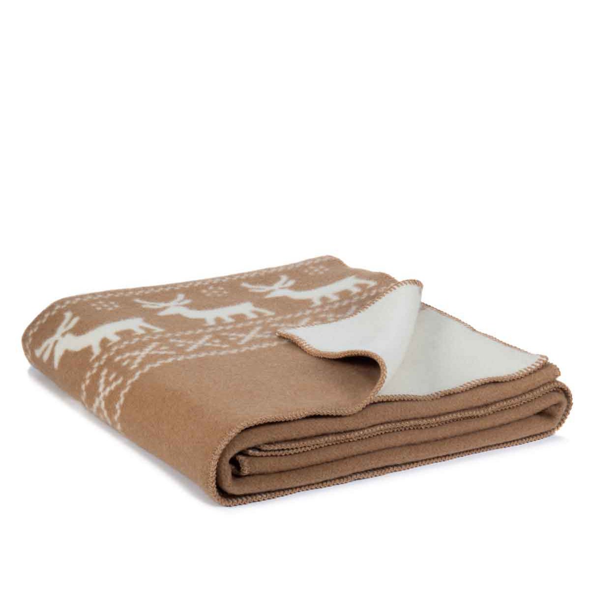 Beddeken van merinowol RENDEER - beige MoST Blankets