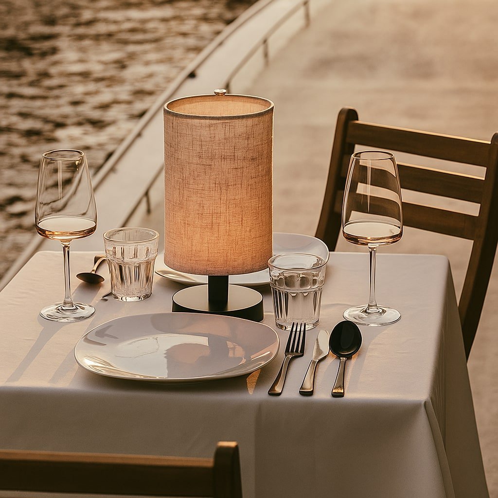 Ben Black houten tafellamp-Oplaadbaar, dimable, USB-C aangedreven Tavellio - Amsterdam