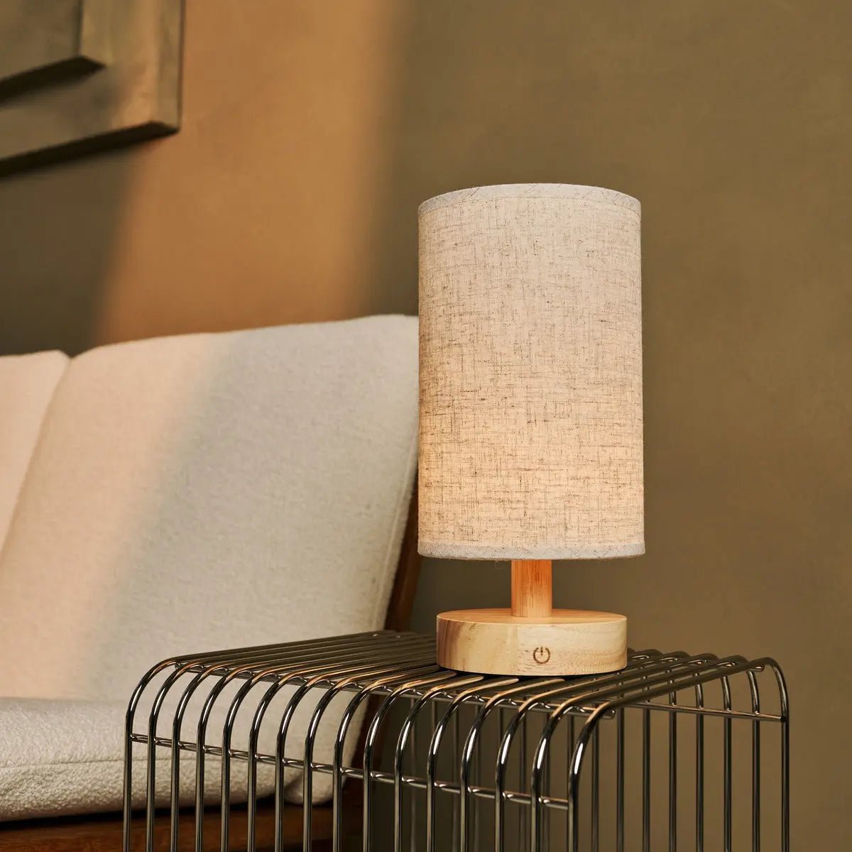 Ben lichtbruine houten donkerbruine tafellamp-oplaadbaar, dimbaar, USB-C aangedreven Tavellio - Amsterdam
