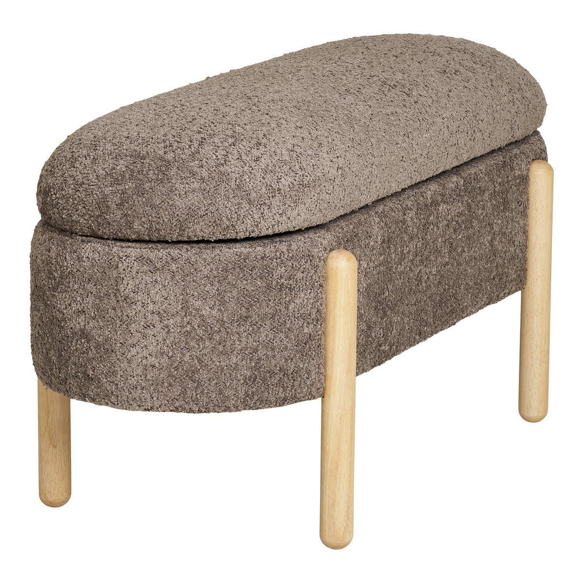 Branca Bench - Brown/Natural, Polyester/Foam/Plywood, 98x41x48 cm House Nordic ApS