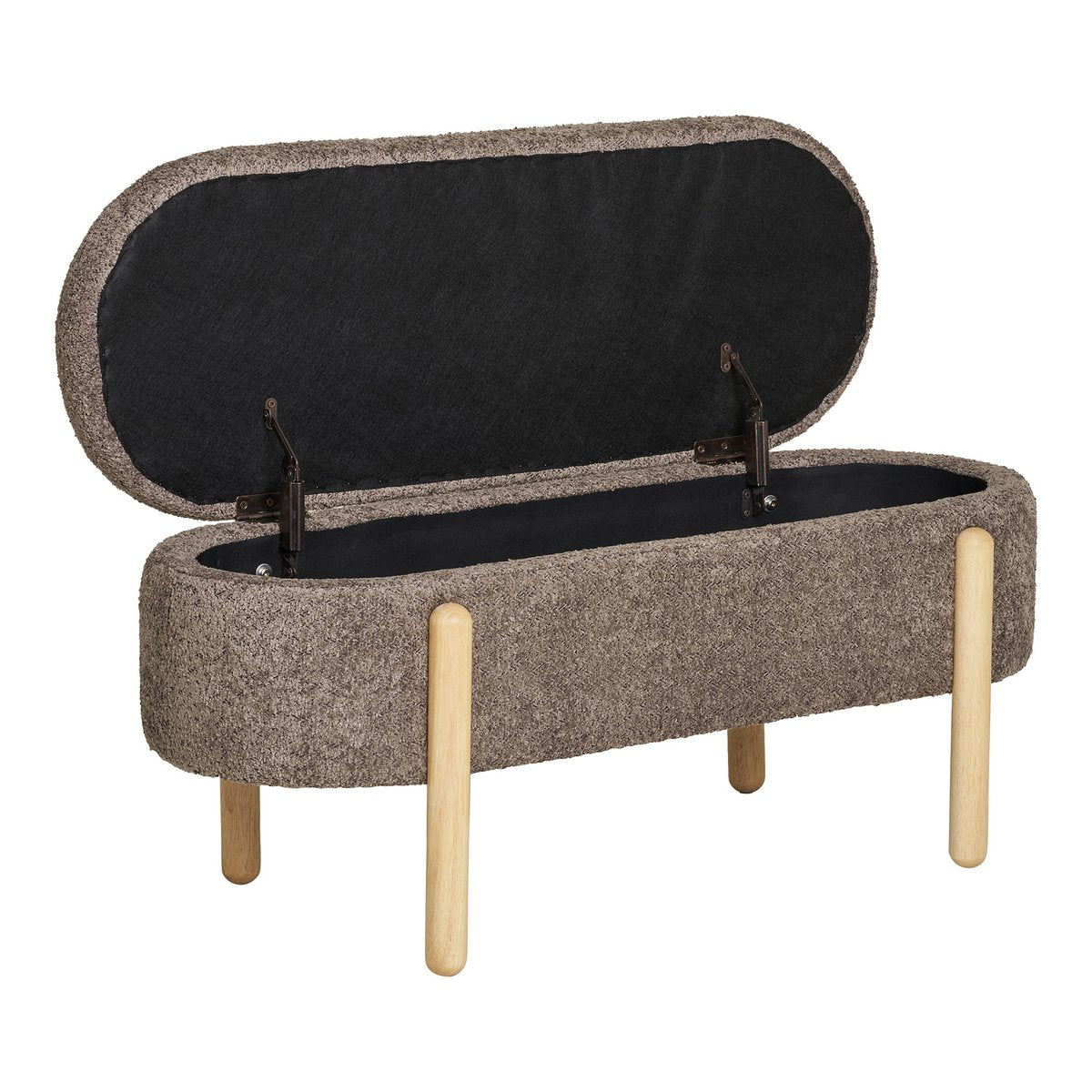 Branca Bench - Brown/Natural, Polyester/Foam/Plywood, 98x41x48 cm House Nordic ApS