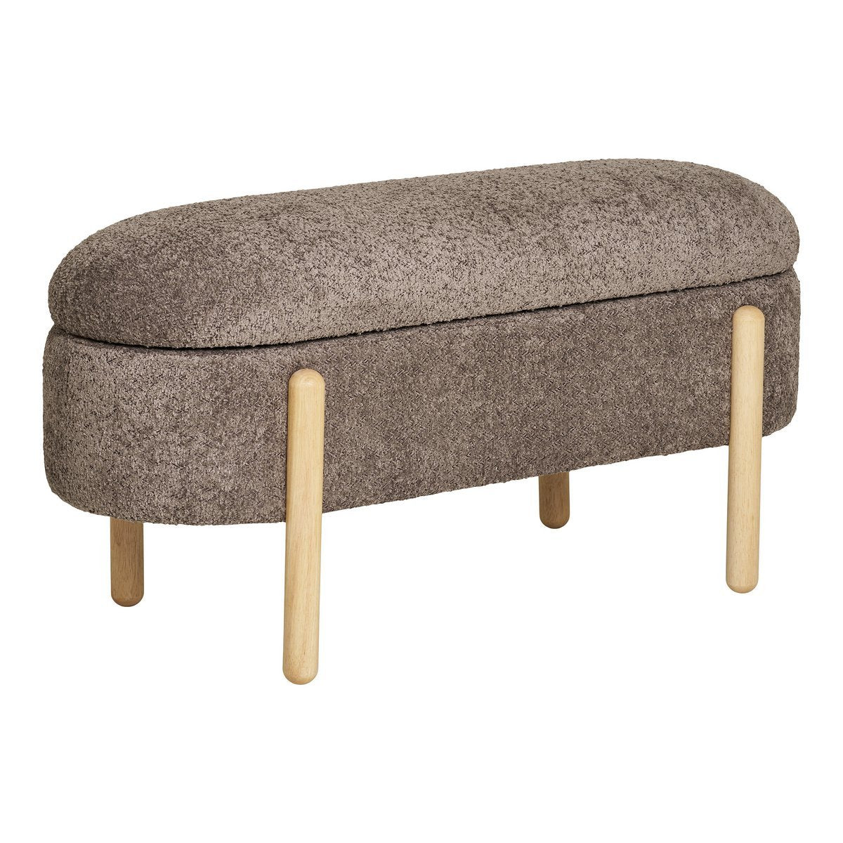 Branca Bench - Brown/Natural, Polyester/Foam/Plywood, 98x41x48 cm House Nordic ApS