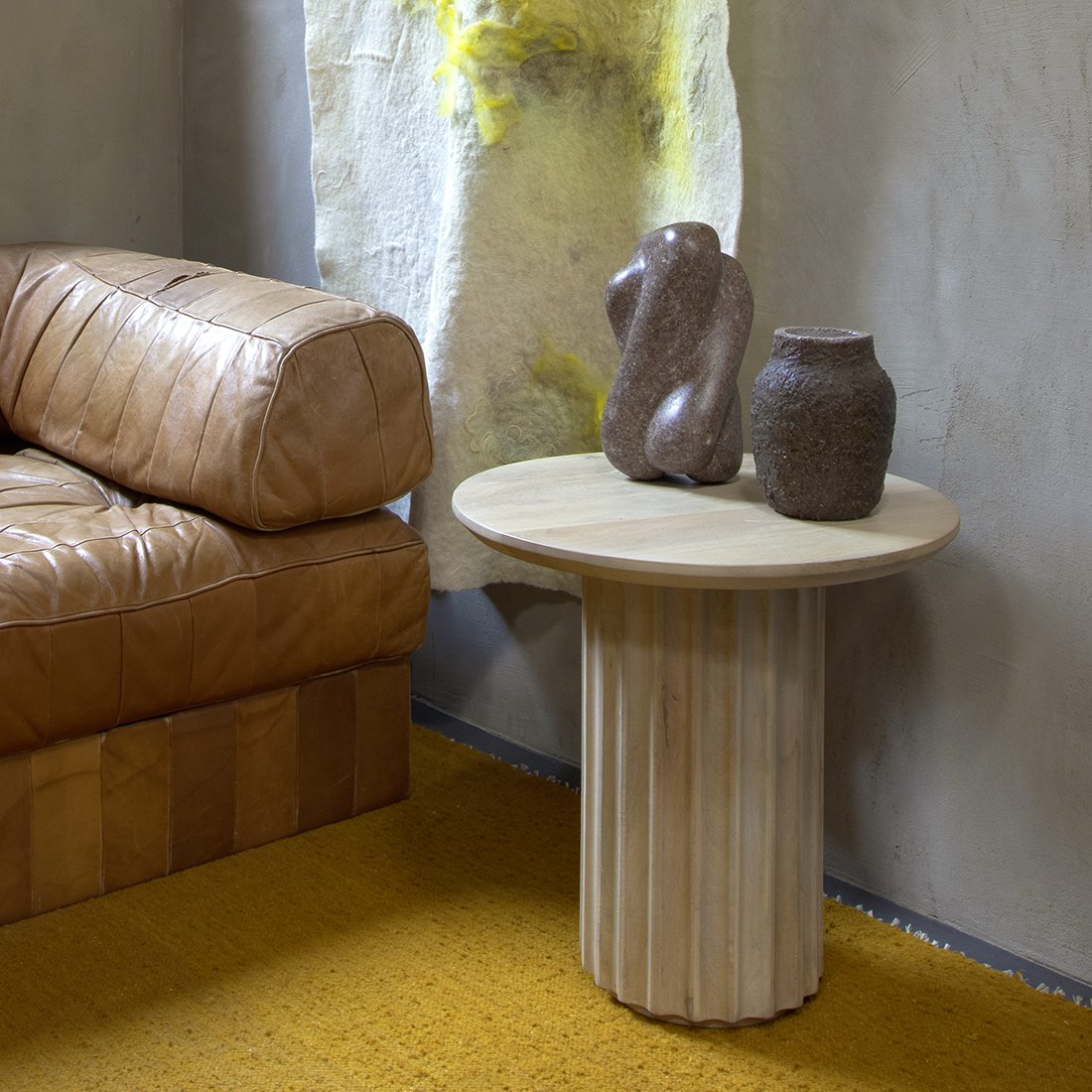 Bullnose bijzettafel naturel 50 cm Raw Materials