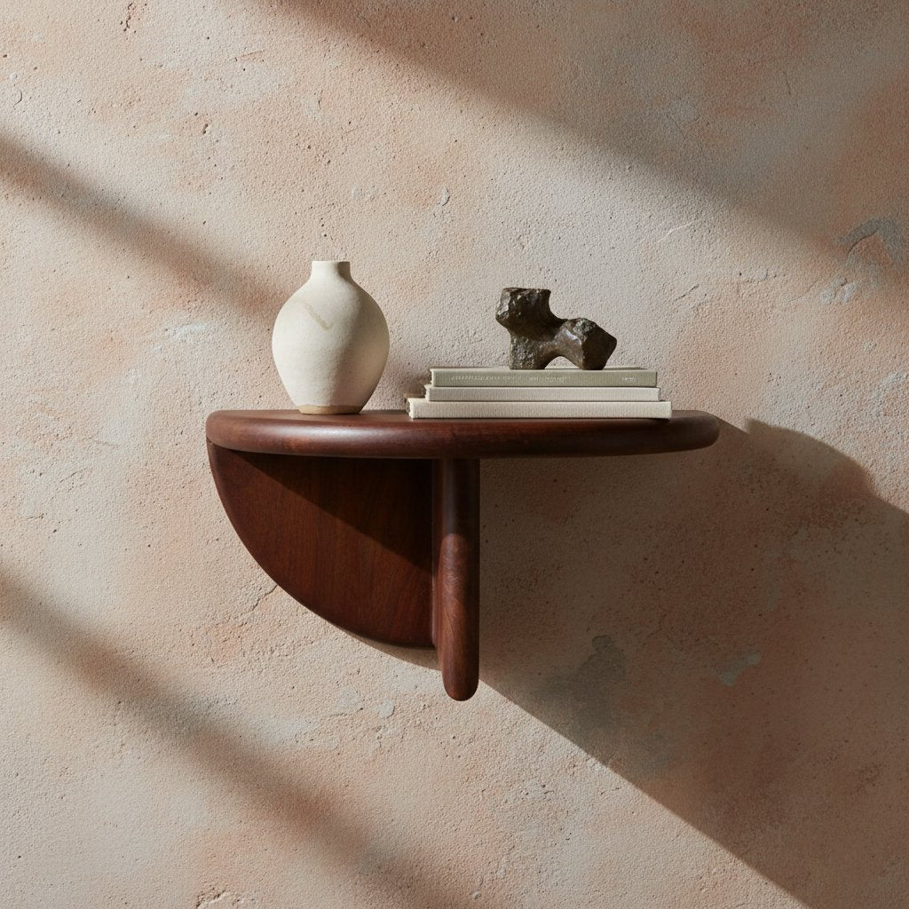 Bullnose mangohouten wandplank - 38x19x19 cm Raw Materials