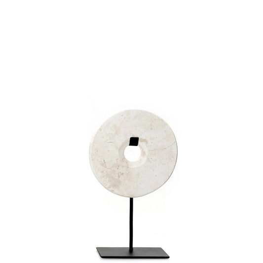 The Marble Disc on Stand - White - S