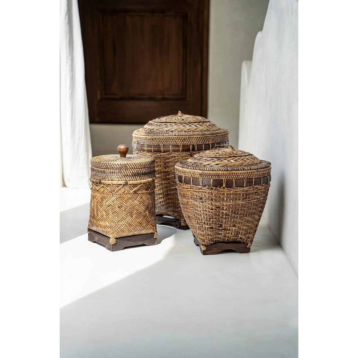 artisan woven basket - natural brown