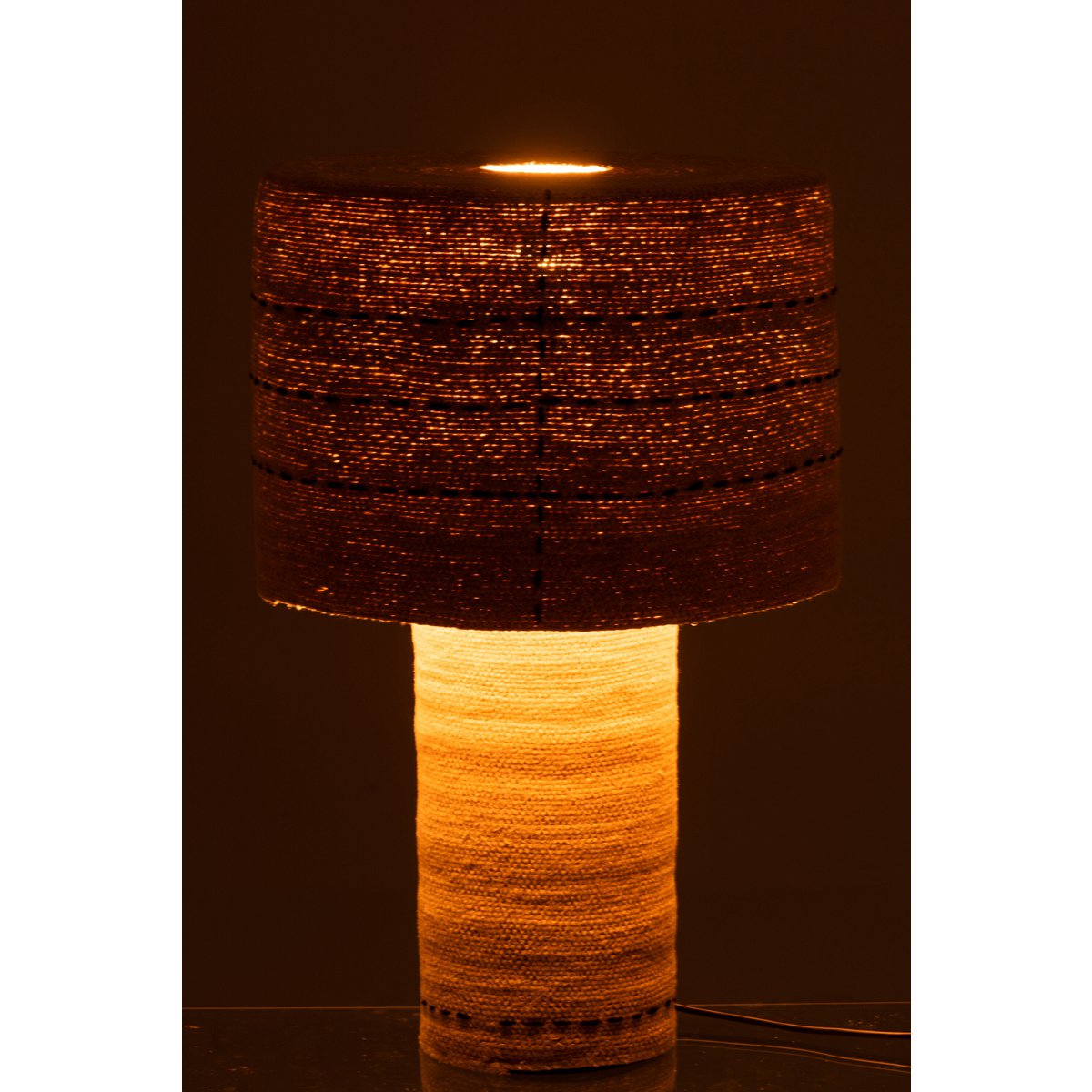 J-Line Table Lamp Dotted Lines Seagrass Natural/Black