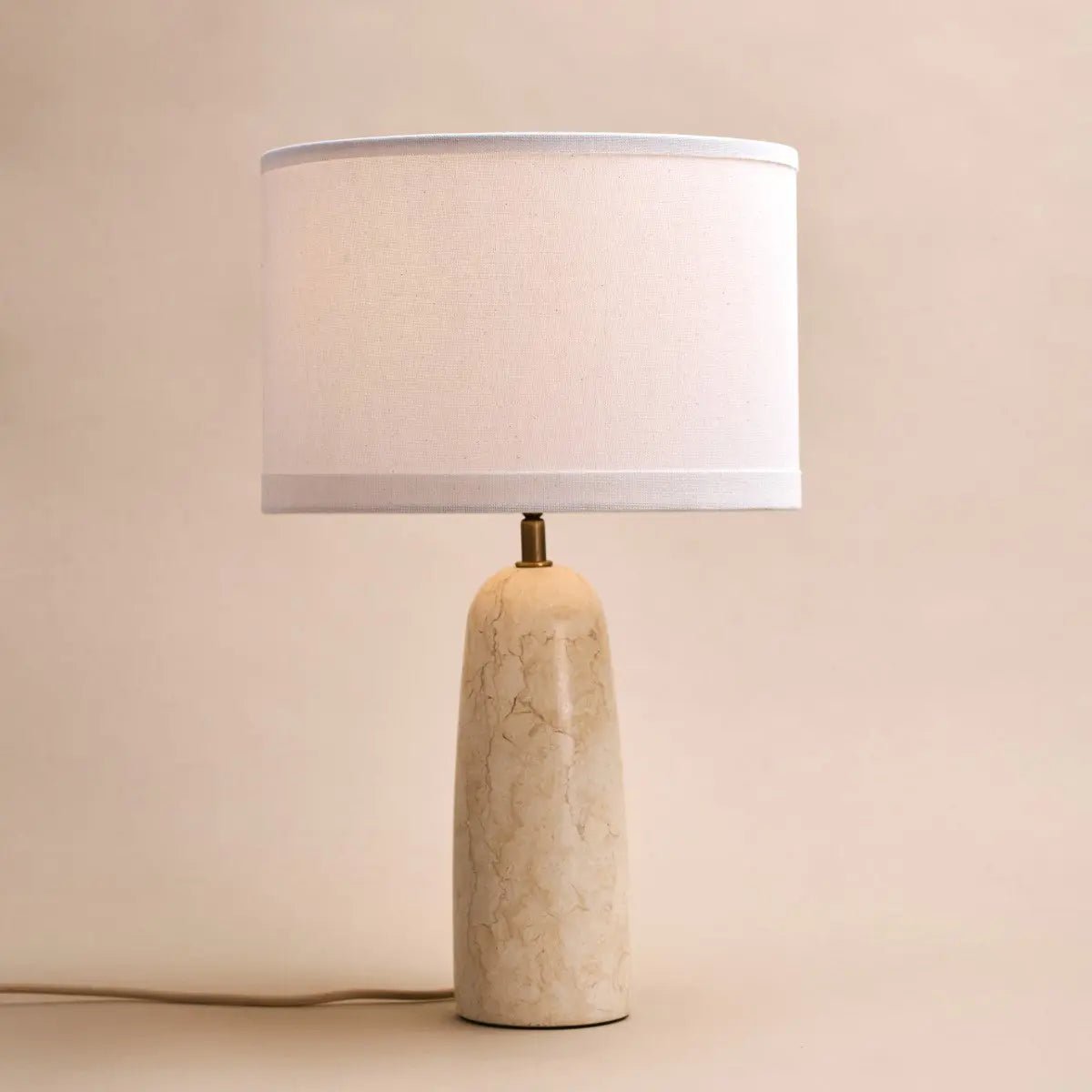 Charlotte Marmeren Lamp met Katoenen Kap – Elegante verlichting voor uw huis Tavellio - Amsterdam