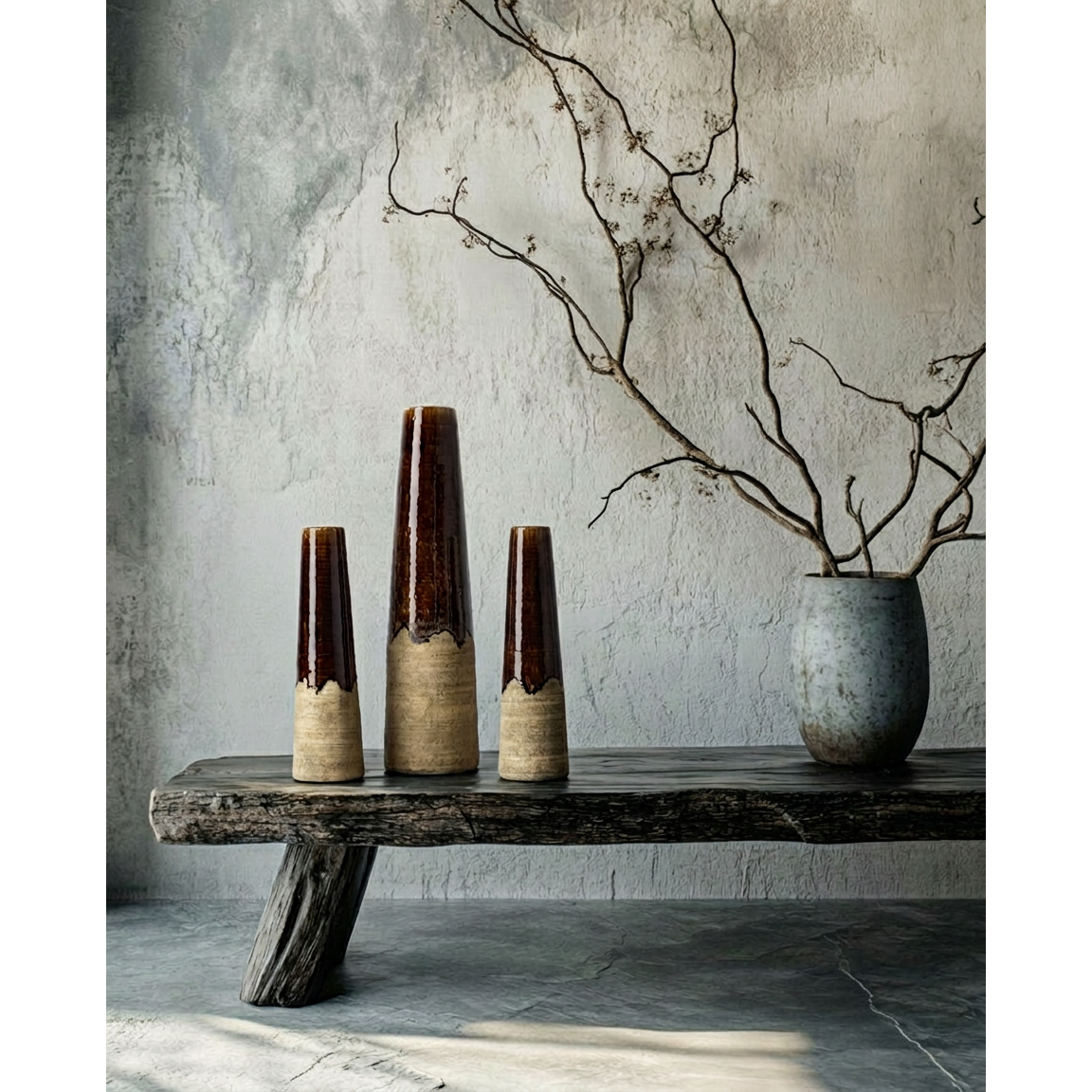 De Amber Kegelvaas - Betonbruin - M Bazar Bizar Living