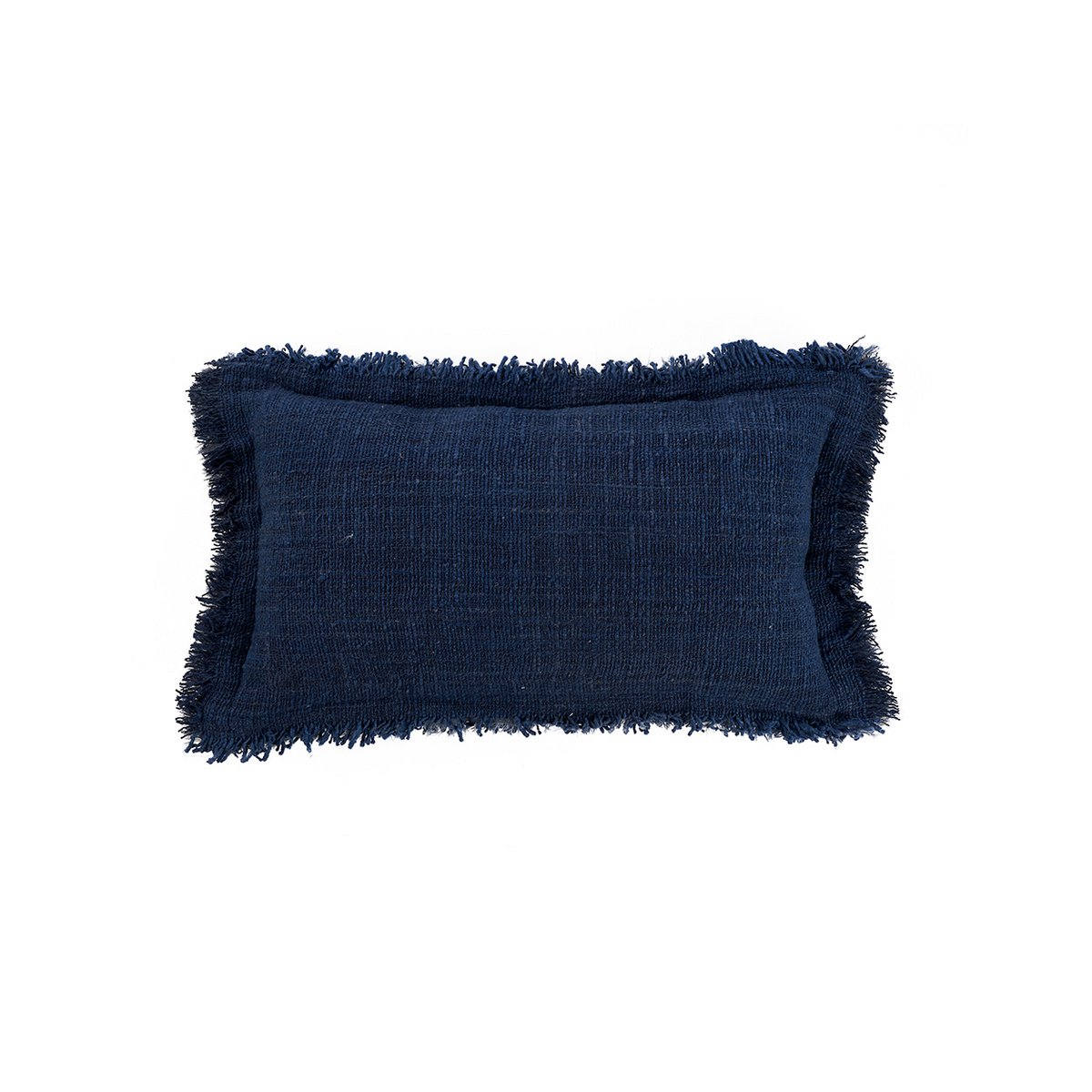 De Azure Fringe Kussenhoes - Indisch Blauw - 30x50 Bazar Bizar Living