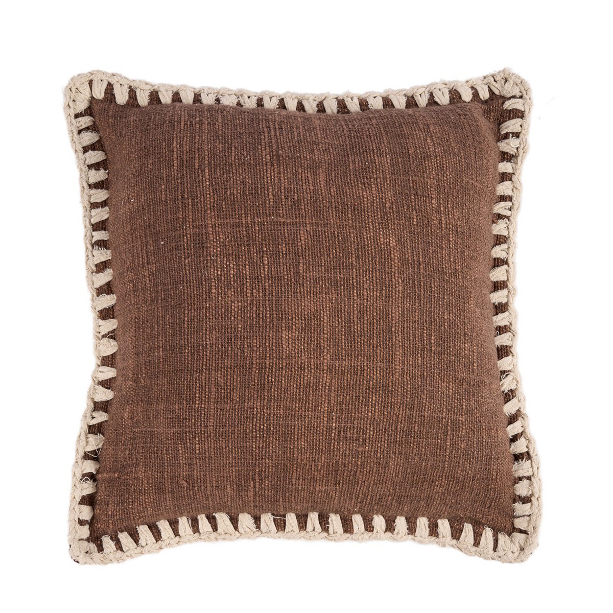 De Espresso Edge Kussenhoes - Bruin Wit Bazar Bizar Living