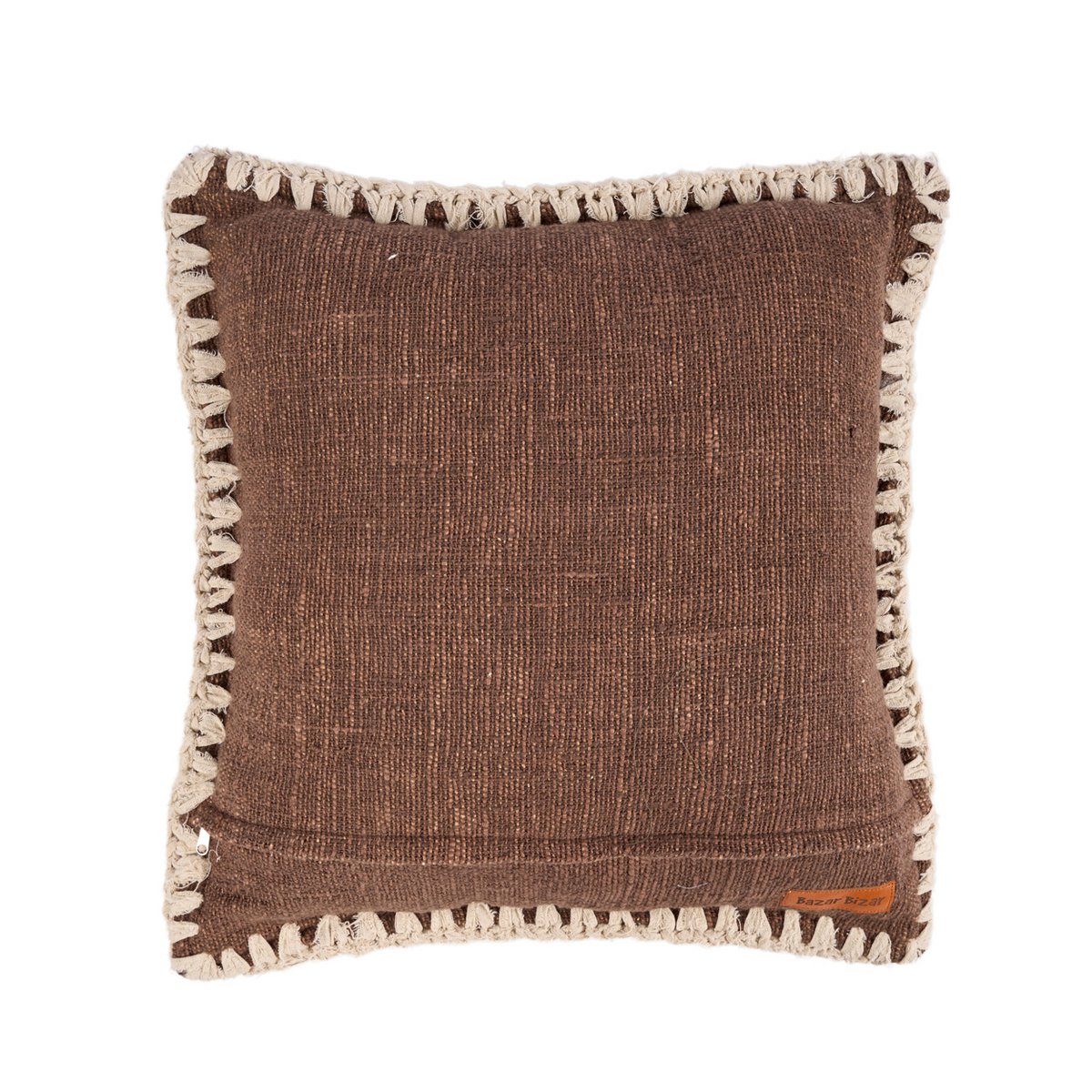 De Espresso Edge Kussenhoes - Bruin Wit Bazar Bizar Living