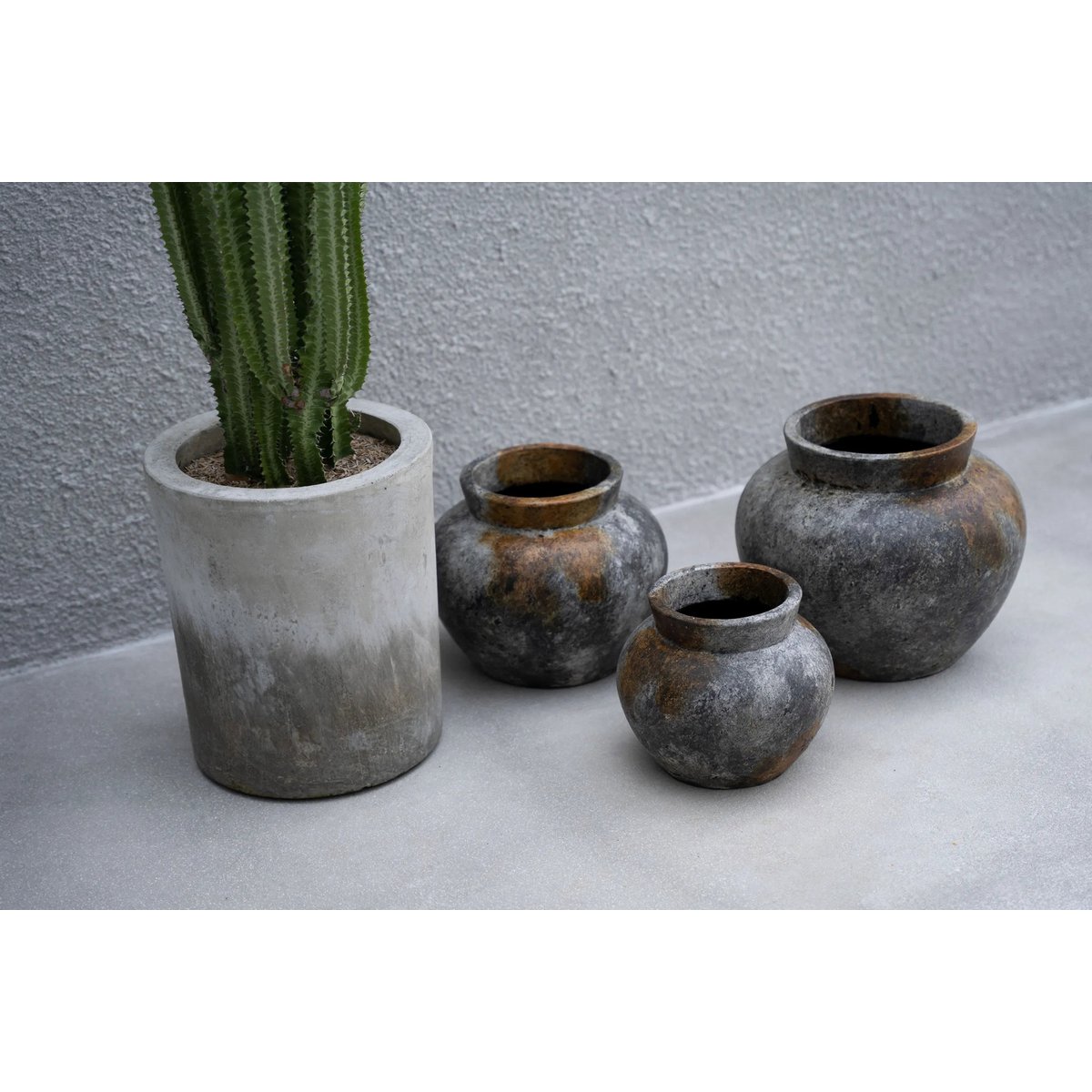 De Funky Vaas - Antiek Grijs - M Bazar Bizar Living