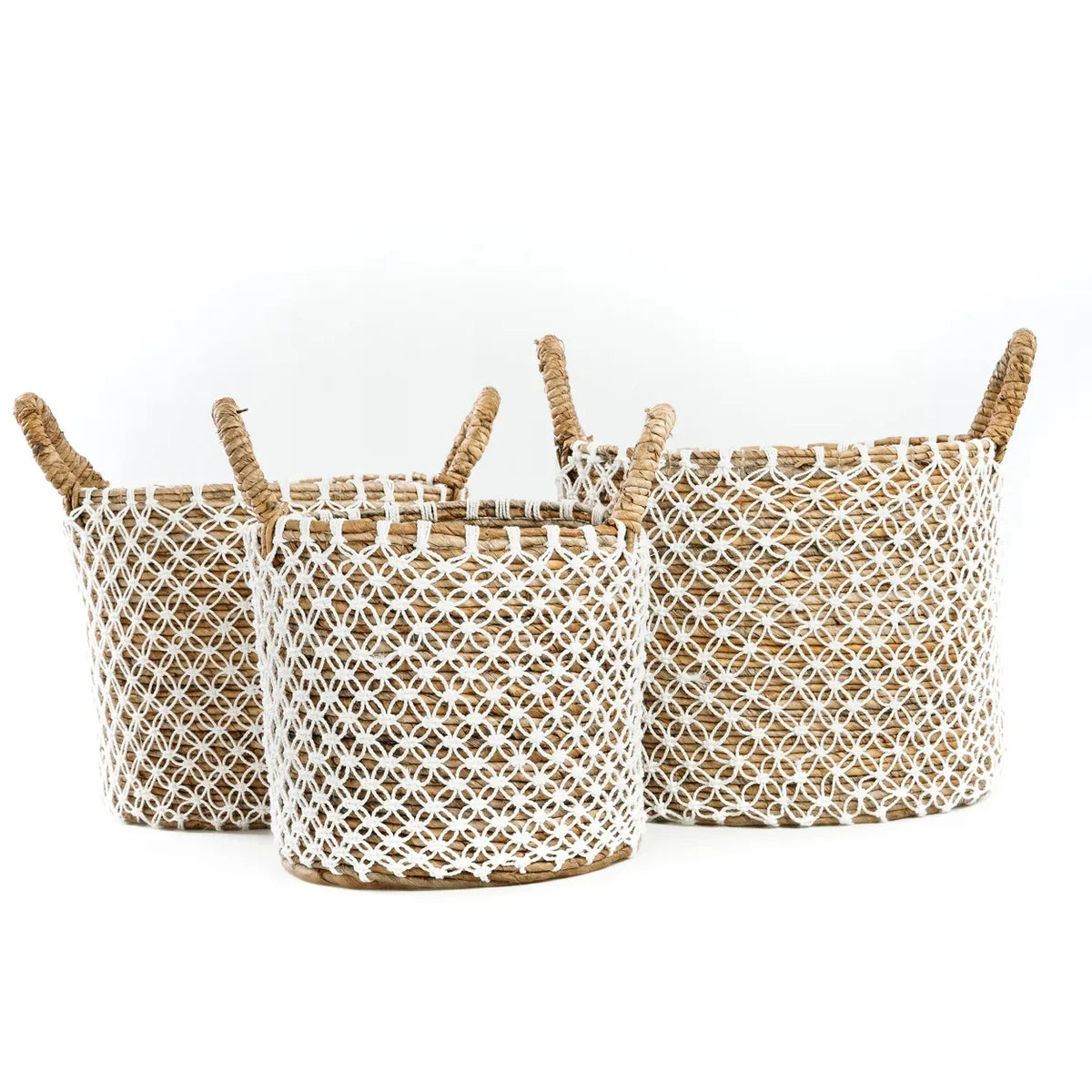 De gekruiste gestikte macrame -mand - l Bazar Bizar Living