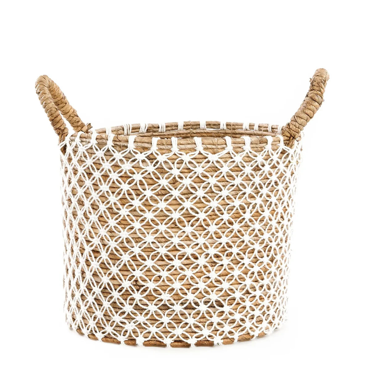 De gekruiste gestikte macrame -mand - m Bazar Bizar Living