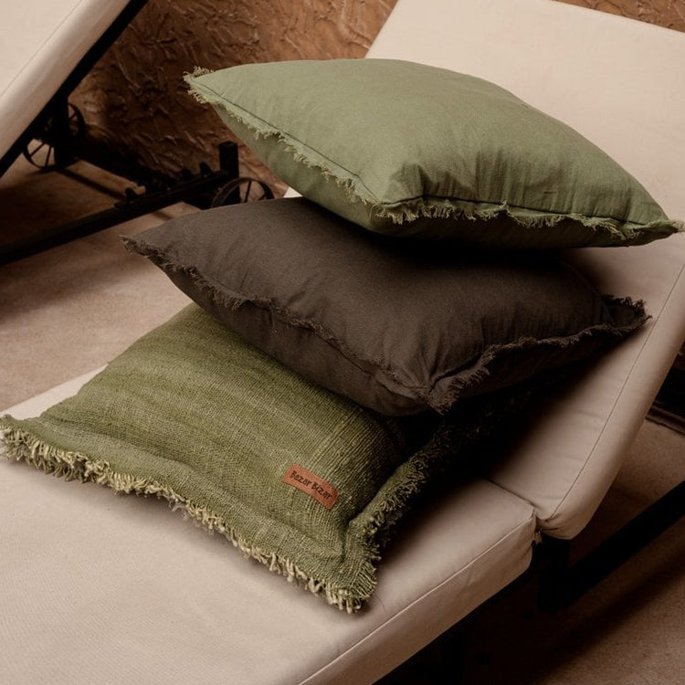 De Jungle Fringe Kussenhoes - Groen Bazar Bizar Living