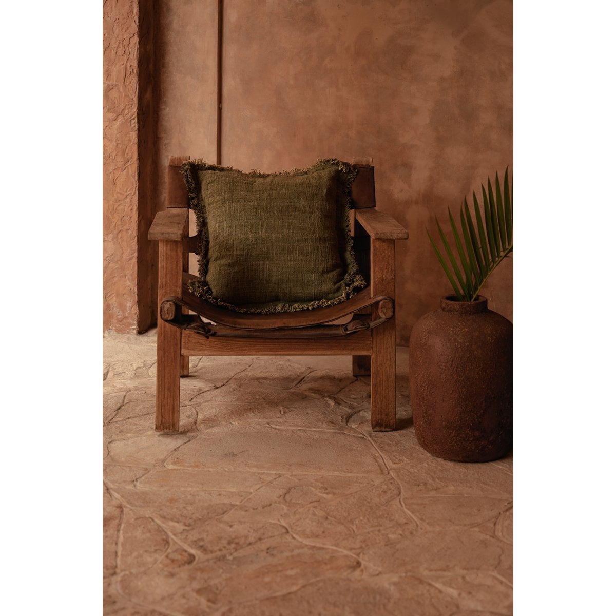 De Jungle Fringe Kussenhoes - Groen Bazar Bizar Living