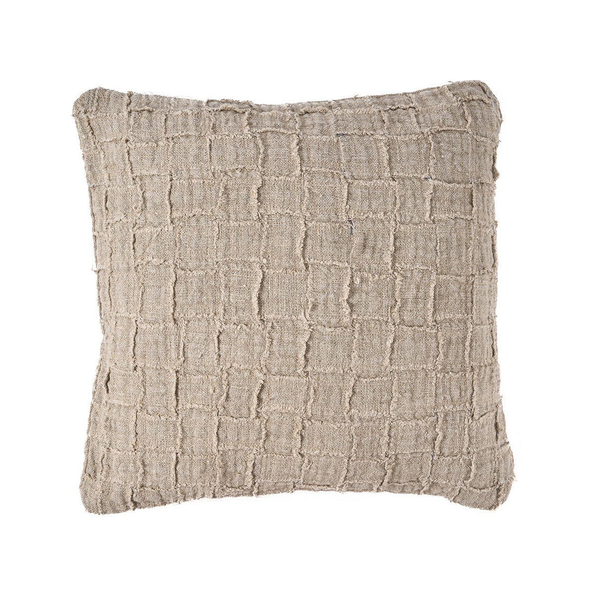 De linnen Damier kussenhoes - naturel Bazar Bizar Living