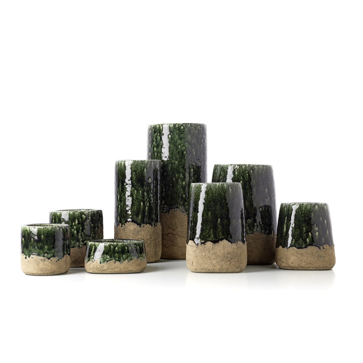 De Moss Cilindervaas - Betongroen - M Bazar Bizar Living