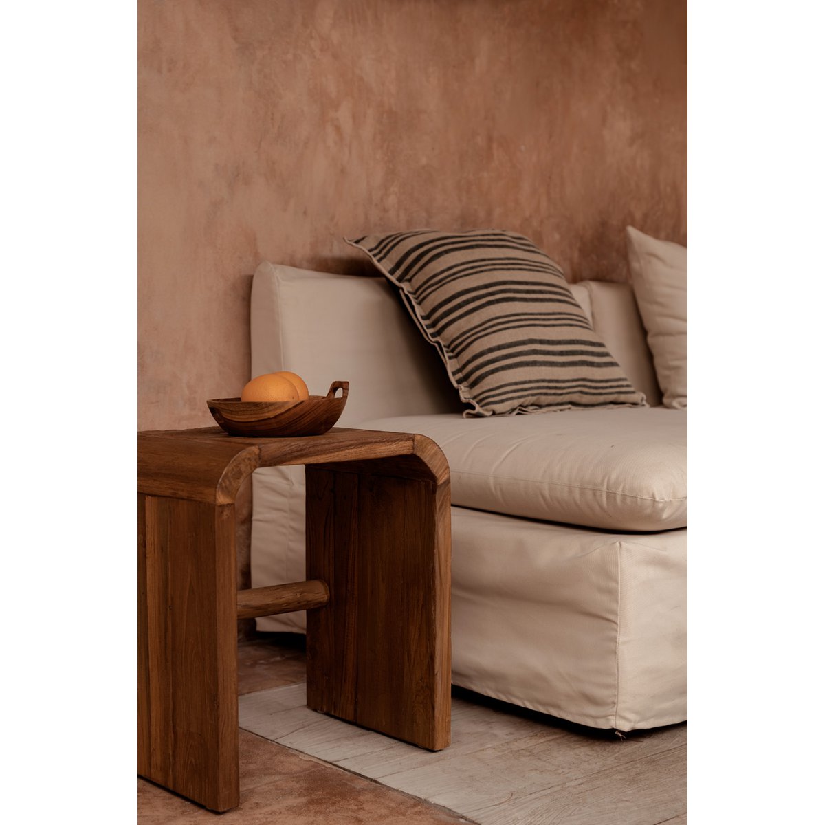 De Nordic Stripe Kussenhoes - Natuurlijk Zwart - 50x50 Bazar Bizar Living