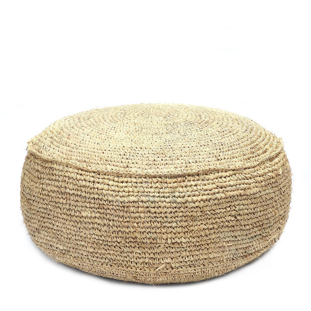 De Raffia Flores Poef - Naturel Bazar Bizar Living
