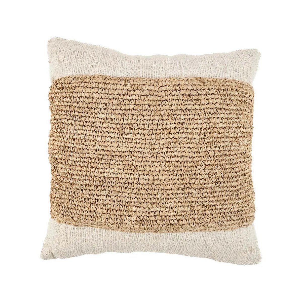 De Raffia Stempel Kussenhoes - Natuurlijk Bazar Bizar Living